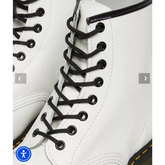 Dr. Martens Lace Up 1460Y Doc Combat Boots Women's Size US 6 Womens White - Picture 5 of 9